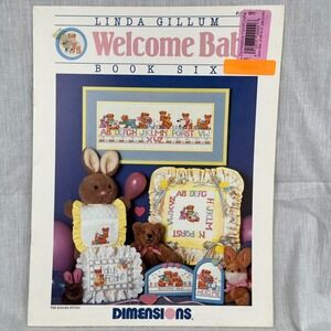 Linda Gillum Welcome Baby Book Six Dimensions Cross Stitch‎ Patterns Craft